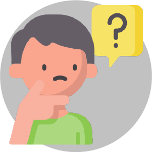 Ilustración de un niño con una expresión de confusión y un signo de interrogación en un bocadillo