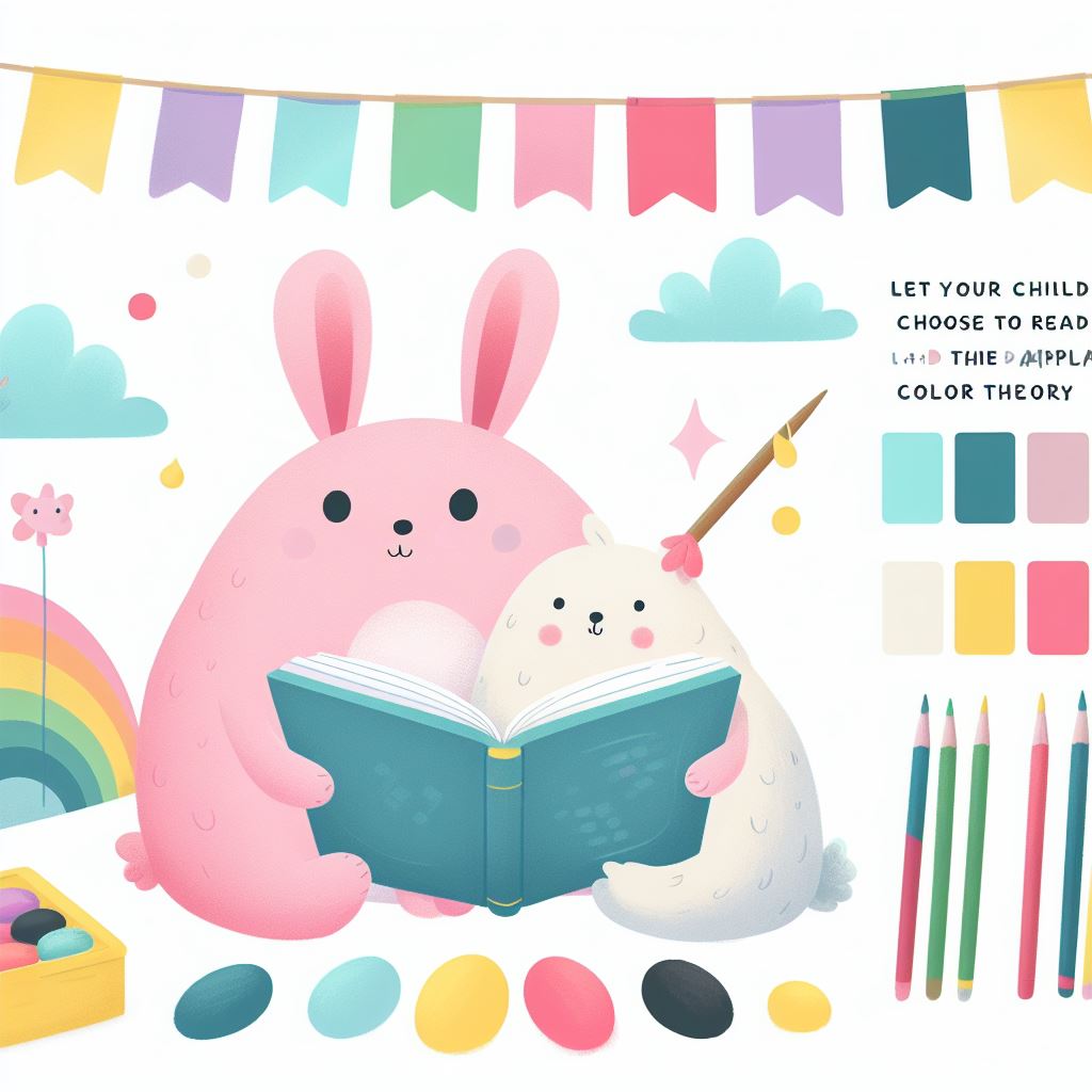 rutina de lectura para tu hijo, Ilustración de un conejo rosa y un oso blanco leyendo un libro juntos