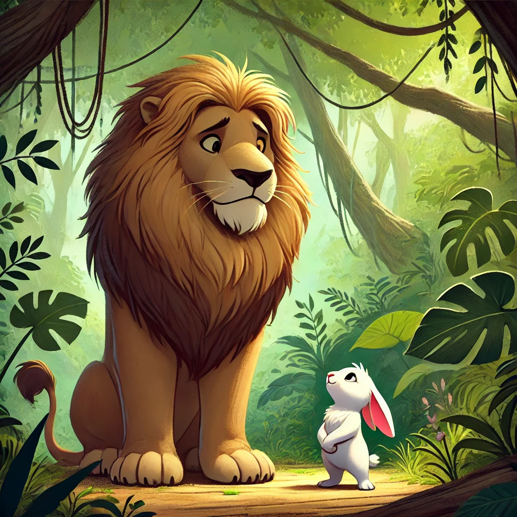 Cuento El Conejo Valiente y el León Cobarde