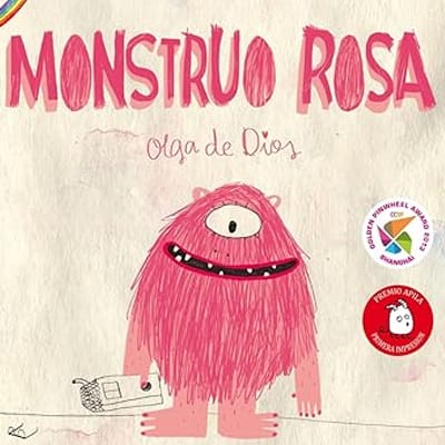 Portada del cuento “Monstruo Rosa” en euskera, libro infantil sobre diversidad recomendado entre cuentos en euskera para regalar.