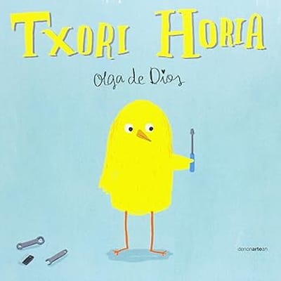 Portada del cuento en euskera “Txori Horia”, libro infantil ilustrado muy buscado dentro de cuentos en euskera gratis y lecturas para niños.