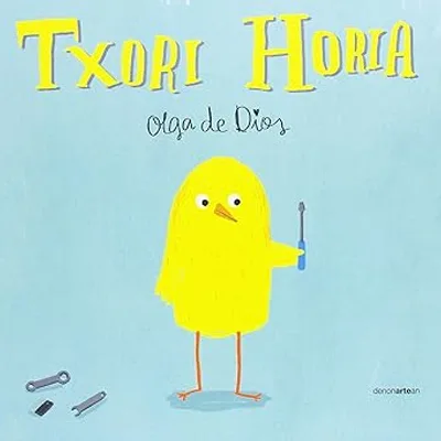 Portada del cuento en euskera “Txori Horia”, libro infantil ilustrado muy buscado dentro de cuentos en euskera gratis y lecturas para niños.